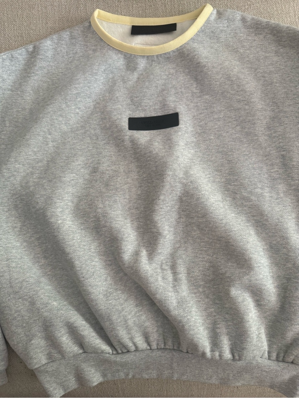 Kids Essential Fear of God Crewneck Sweatshirt 
Light Heather Gray
w Yellow Trim